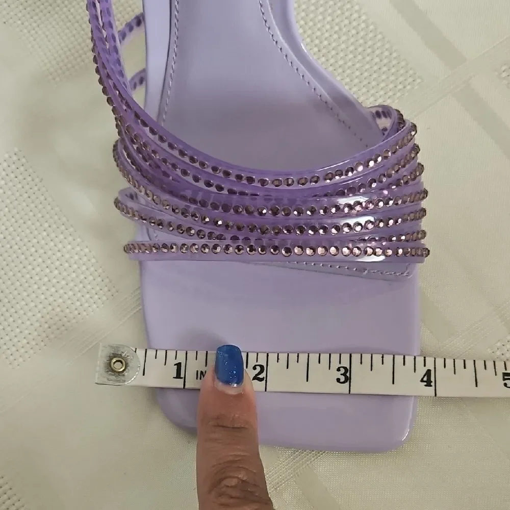 Zara Women's Purple Strappy Heels - Picture 6 of 16